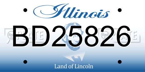 BD25826 Illinois License Plate
