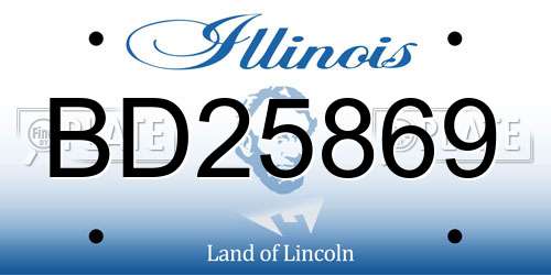BD25869 Illinois License Plate