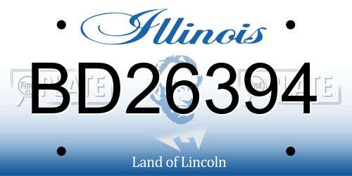 BD26394 Illinois License Plate
