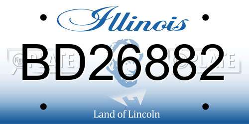 BD26882 Illinois License Plate