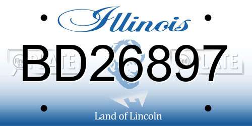 BD26897 Illinois License Plate