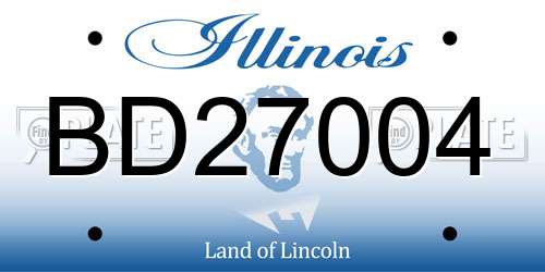 BD27004 Illinois License Plate