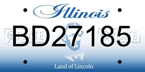 BD27185 Illinois License Plate