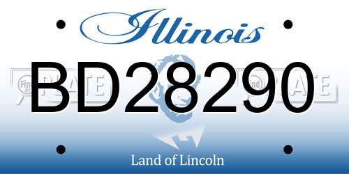 BD28290 Illinois License Plate