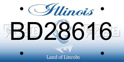 BD28616 Illinois License Plate