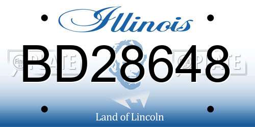 BD28648 Illinois License Plate