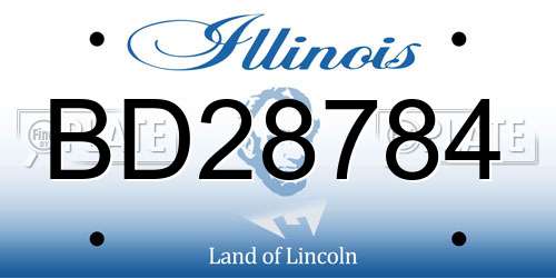 BD28784 Illinois License Plate