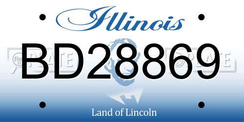 BD28869 Illinois License Plate
