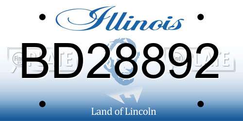 BD28892 Illinois License Plate