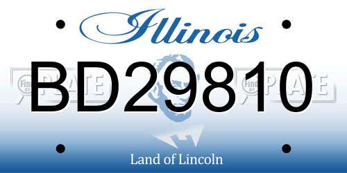 BD29810 Illinois License Plate