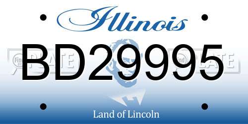 BD29995 Illinois License Plate