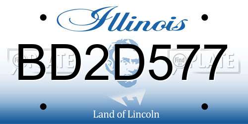 BD2D577 Illinois License Plate
