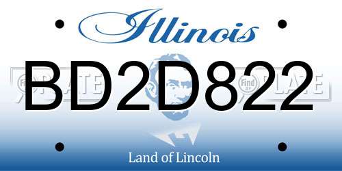 BD2D822 Illinois License Plate