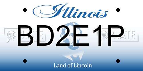 BD2E1P Illinois License Plate