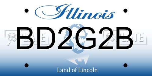 BD2G2B Illinois License Plate
