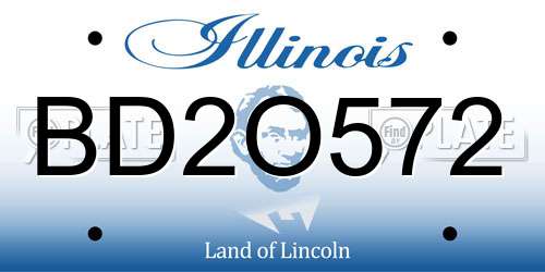 BD2O572 Illinois License Plate
