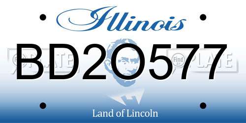 BD2O577 Illinois License Plate