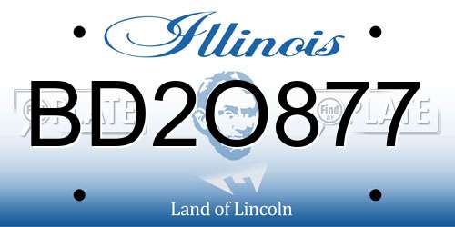 BD2O877 Illinois License Plate