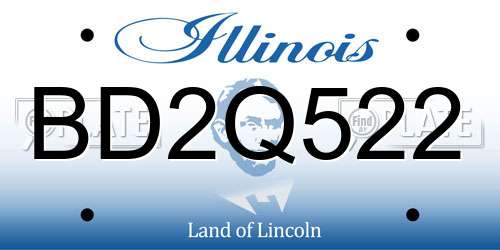 BD2Q522 Illinois License Plate