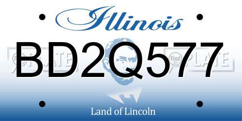 BD2Q577 Illinois License Plate