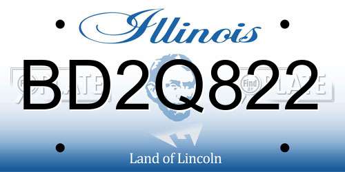 BD2Q822 Illinois License Plate