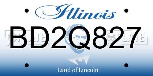 BD2Q827 Illinois License Plate