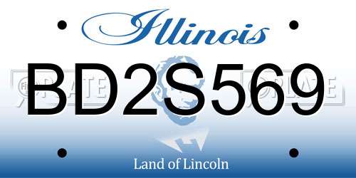 BD2S569 Illinois License Plate