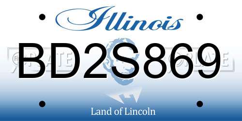 BD2S869 Illinois License Plate