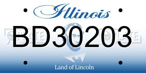 BD30203 Illinois License Plate