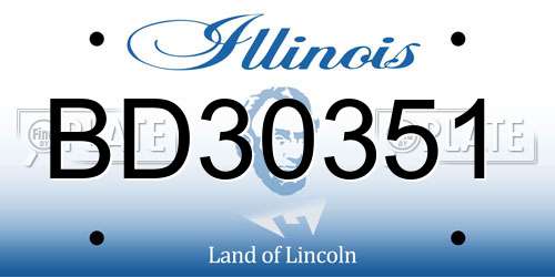 BD30351 Illinois License Plate