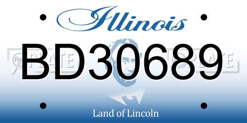 BD30689 Illinois License Plate
