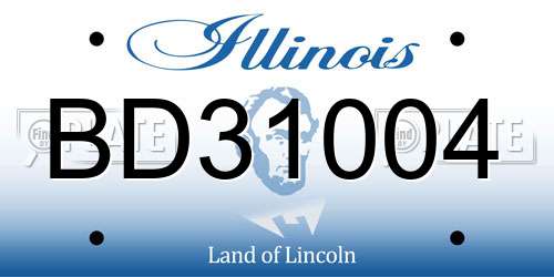 BD31004 Illinois License Plate