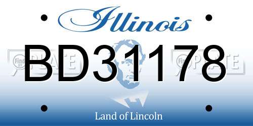 BD31178 Illinois License Plate