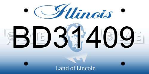 BD31409 Illinois License Plate