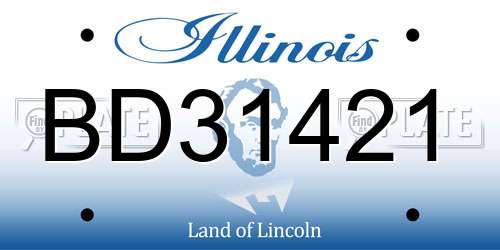 BD31421 Illinois License Plate