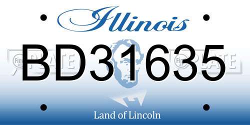 BD31635 Illinois License Plate