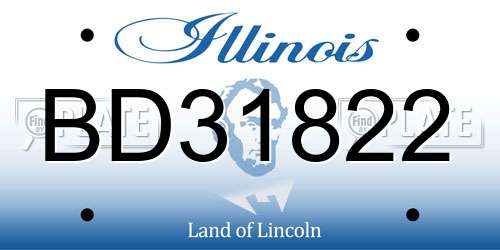 BD31822 Illinois License Plate