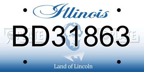 BD31863 Illinois License Plate