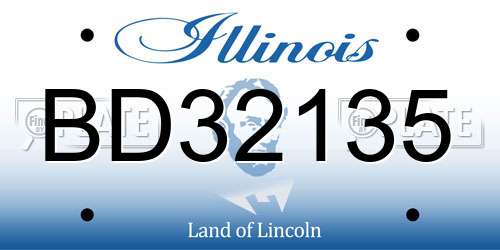 BD32135 Illinois License Plate