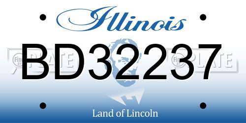 BD32237 Illinois License Plate