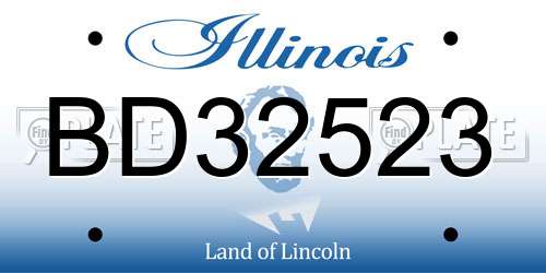 BD32523 Illinois License Plate