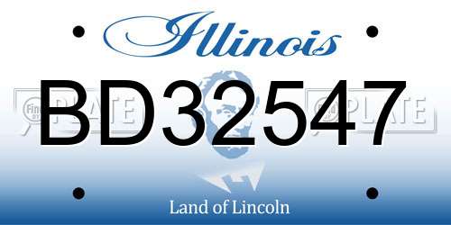 BD32547 Illinois License Plate