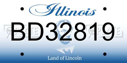 BD32819 Illinois License Plate