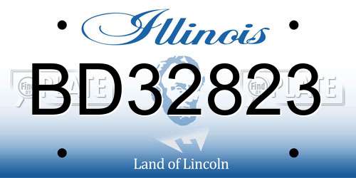 BD32823 Illinois License Plate