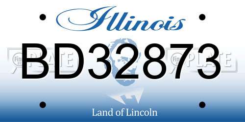 BD32873 Illinois License Plate