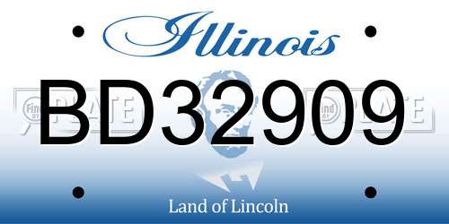 BD32909 Illinois License Plate