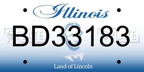 BD33183 Illinois License Plate