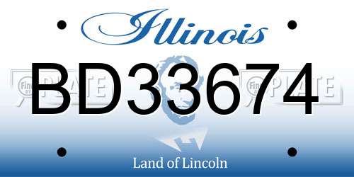 BD33674 Illinois License Plate