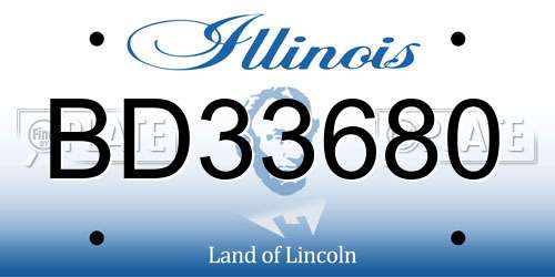 BD33680 Illinois License Plate