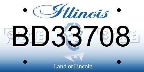 BD33708 Illinois License Plate